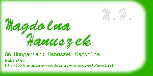 magdolna hanuszek business card